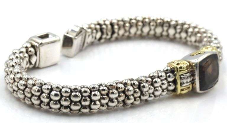 Lagos 2 tone smokey quartz bracelet