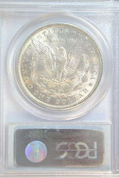 Frosty-white Gem BU 1885-O Morgan Silver Dollar. PCGS MS65