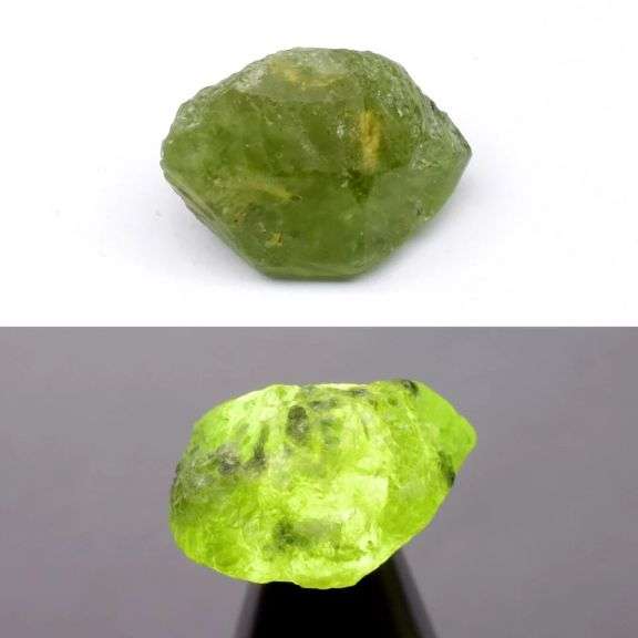 Rare 25.84ct uncut untreated green Grossular Garnet!