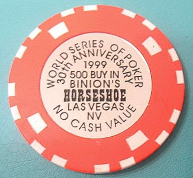 RARE 1999 BINION'S WORLD SERIES OF POKER 30TH ANNIVERSAY $500 BUY-IN CHIP