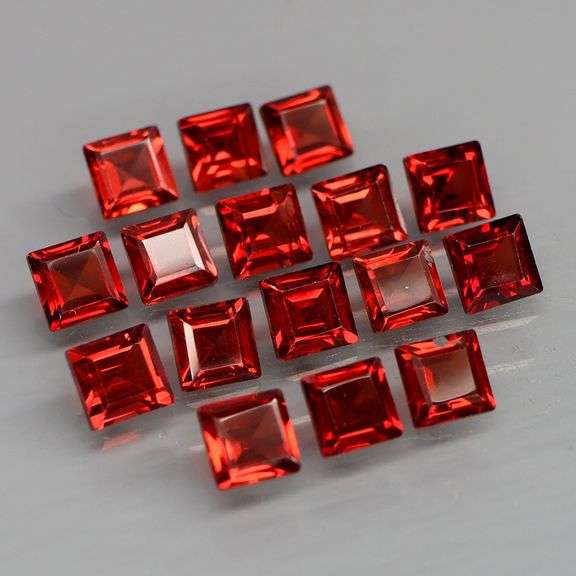 This is premium natural color! 8.28ct cherry red Garnet set!