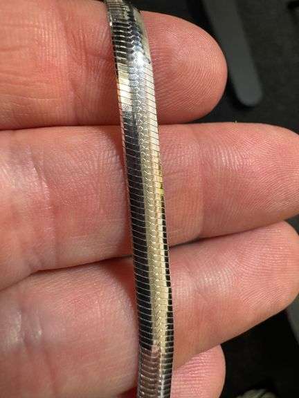 Italian Sterling Silver 5mm Omega Chain 18" Necklace