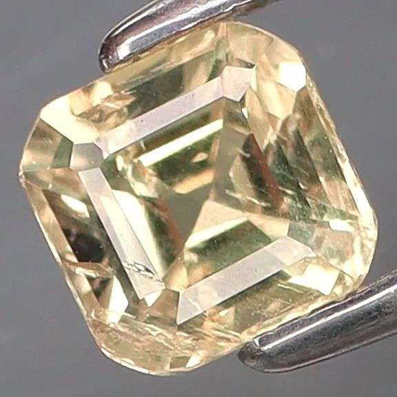 Heated only! 5x5mm aged champagne Sapphire weighing .94 carats!
