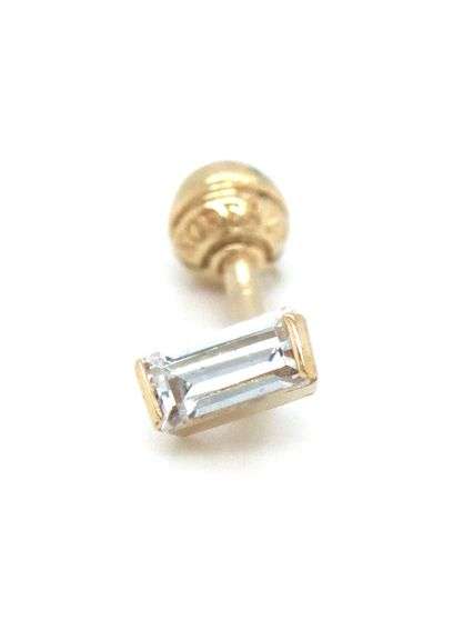 14kt Yellow gold CZ belly ring