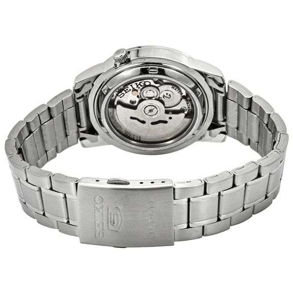 Seiko Men’s Automatic Stainless Steel Watch – Black Dial, Day-Date, 38mm