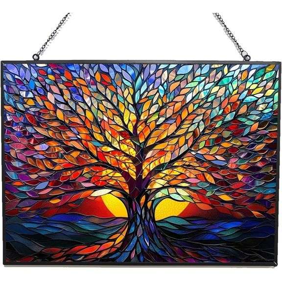 Tree of Life Stained Glass Suncatcher