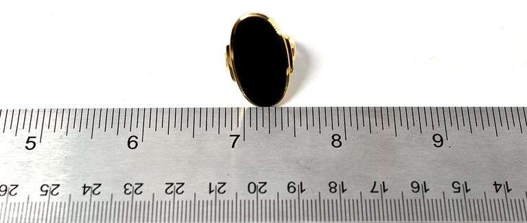 Timeless 10K Yellow Gold Black Onyx Gemstone Ring