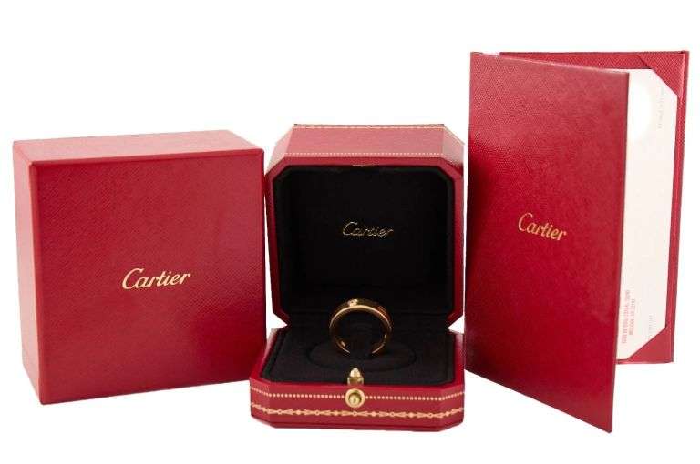 Cartier Classic 3 Diamonds Love Band Ring in 18K