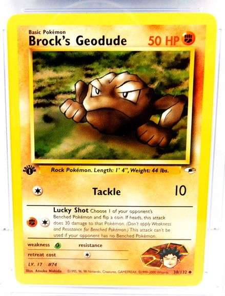 Pokémon Brock's Geodude 1st Edition Card, 9.5 Gem Mint