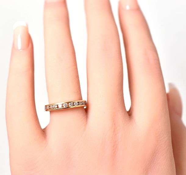 Wonderful 14K Yellow Gold Diamond Band Ring