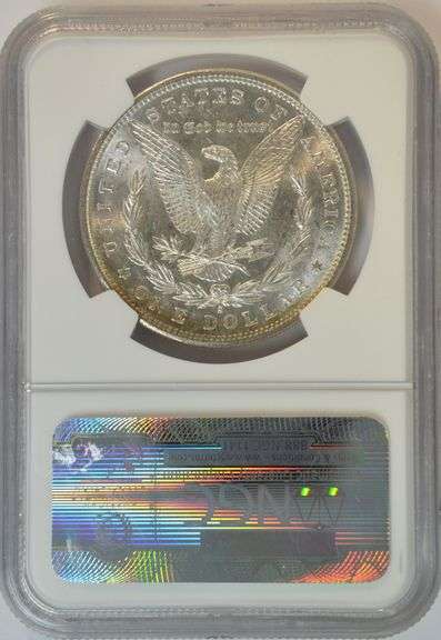 Fully struck near Gem BU 1881-S Morgan Silver Dollar. NGC MS64