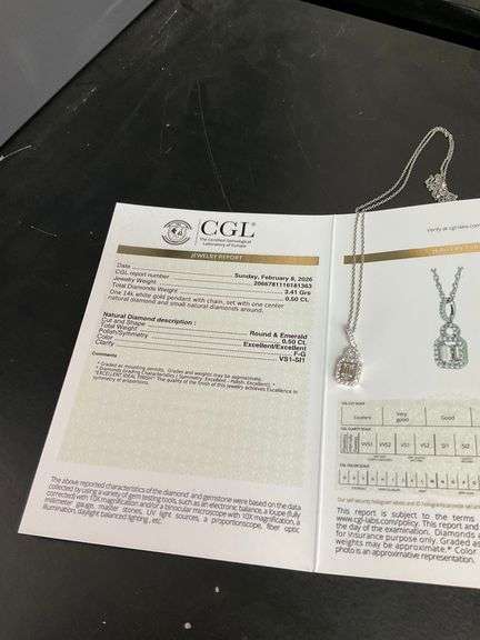 CERTIFIED BRAND NEW 14K WHITE GOLD DIAMOND NECKLACE