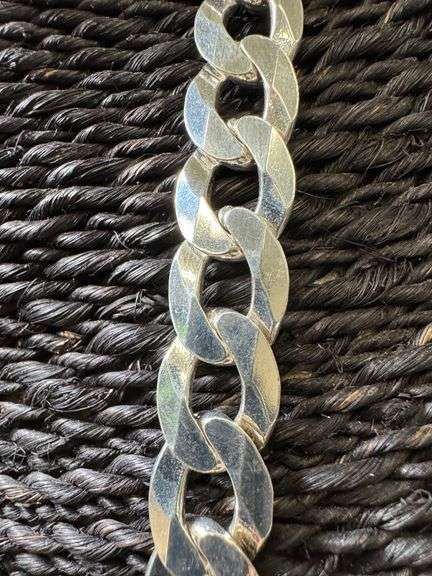 925 Sterling Silver Diamond Cut 13mm Curb Chain 26"
