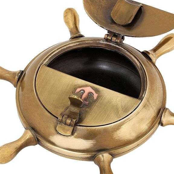 Brass Nautical Wheel Ashtray