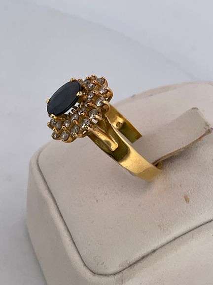 CERTIFIED 18K SAPPHIRE AND DIAMOND RING