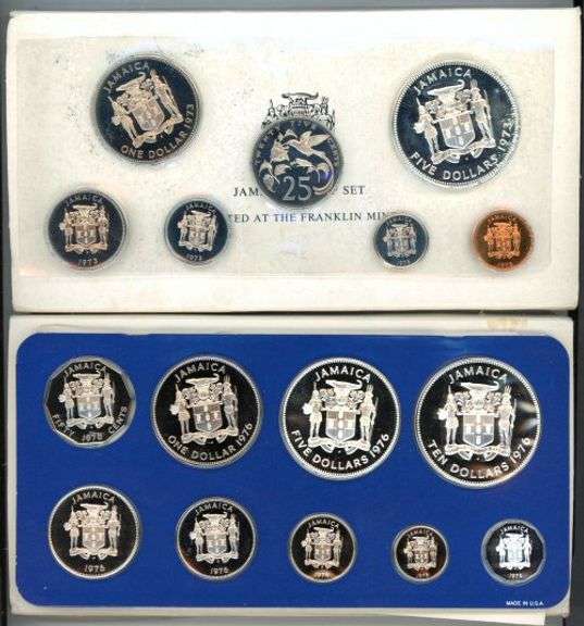 2 Silver Proof Sets from Jamaica in Original Packaging: 1973 & 1976