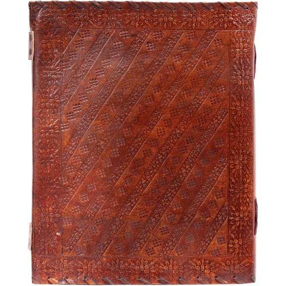 Leather Bound Embossed Handmade Journal