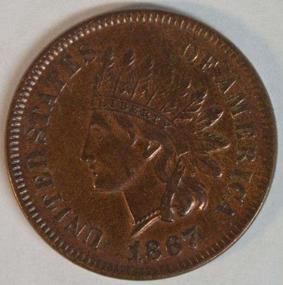 Attractive near Mint 1867 Indian Head Cent. Lightly cleaned.