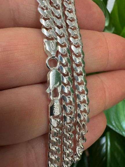 Sterling Silver 925 Italian 5mm Miami Cuban Chain 22" Necklace