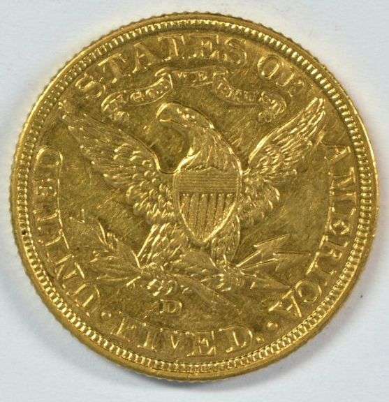 1907-D $5 Liberty Gold Half Eagle Semi-Reflective Uncirculated Flashy Final-Year Denver Issue