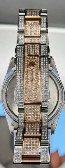 ROLEX STAINLESS STEEL GOLD DIAMOND DIAL JUBILEE BAND WATCH 11.5CT