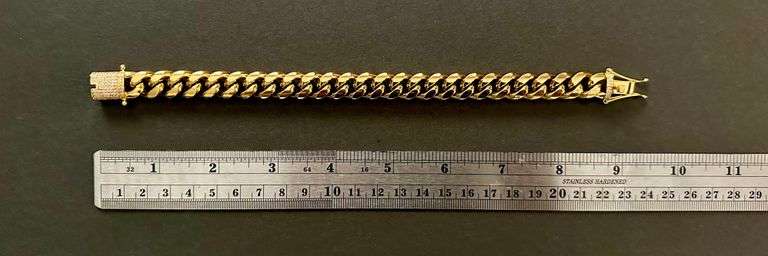 Yellow Gold Plate Cuban Curb Link Bracelet