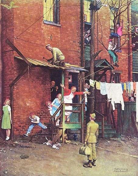 Collectible Vintage Norman Rockwell Circa 1970 Norman Rockwell Homecoming G.I.