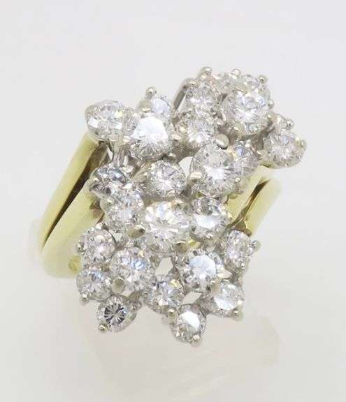 3.54CTW Diamond Cocktail Ring Made in 18k Gold