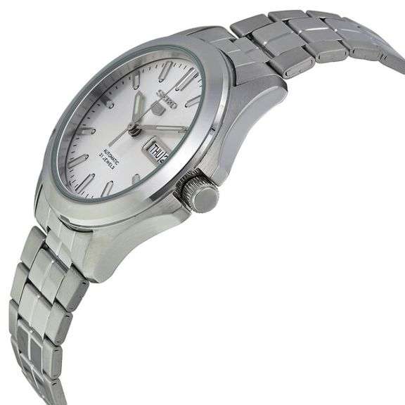 Seiko 5 Automatic Men’s Stainless Steel Skeleton Dial Silver Watch – 38mm