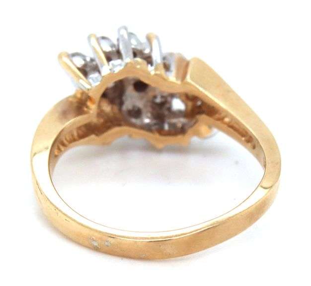 Sparkling 14K YG Waterfall Diamond Cluster