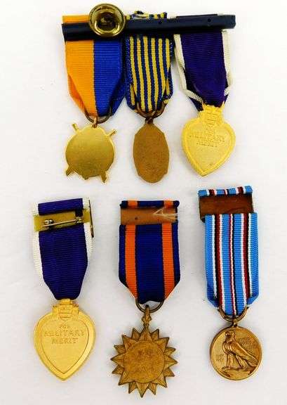 Collection of 6 Miniature Military Medals on Ribbons