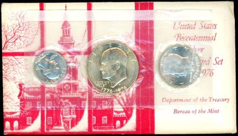 1976 3-Piece Bicentennial Silver Mint Set in Original Envelope