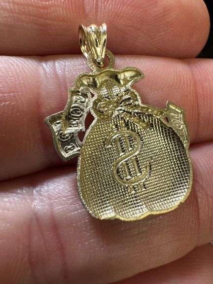 10k Yellow Gold Money Bag Pendant