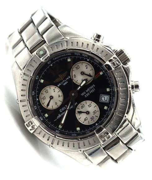 Breitling Colt chronograph quartz black dial watch