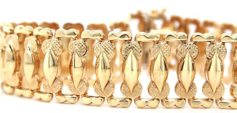 Wide, Italian Made 14K YG Bracelet