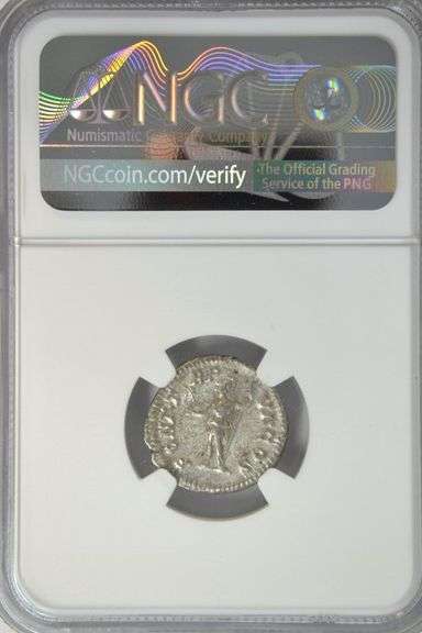 Handsome Caracalla Roman Silver Denarius, 198-217 AD. NGC XF