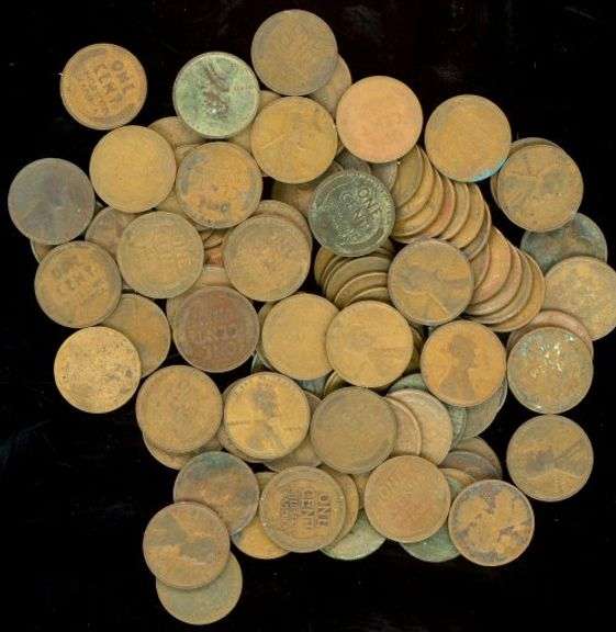 100 Assorted Lincoln Wheat Cents: 1910-1919
