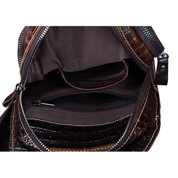 Crocodile Leather Sling Bag Crossbody Travel Bag