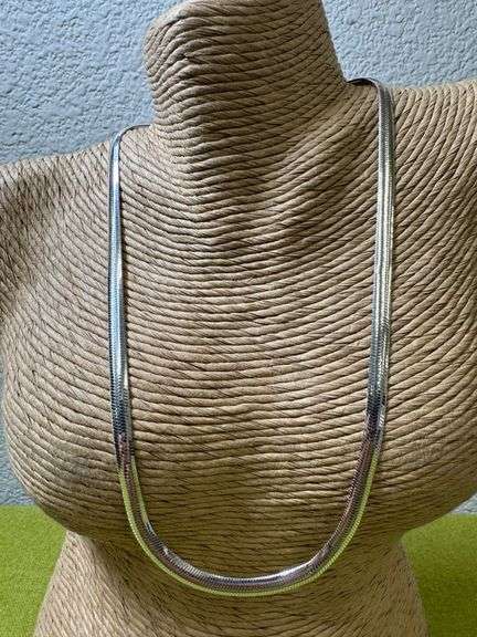 Italian Sterling Silver 5mm Omega Chain 18" Necklace