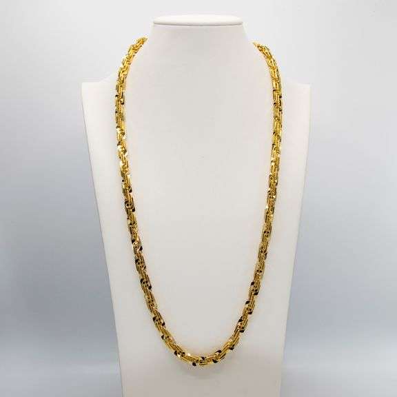 Huge 100.3 Gram 14 Kt  Gold Plated Diamond Cut Rope Chain