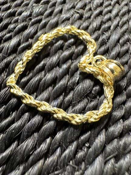 10K Yellow Gold Braided Heart Pendant