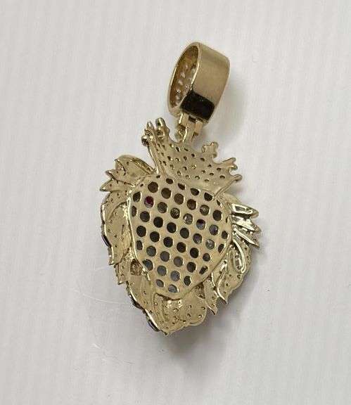 10KT Yellow Gold Lion Head Pendant