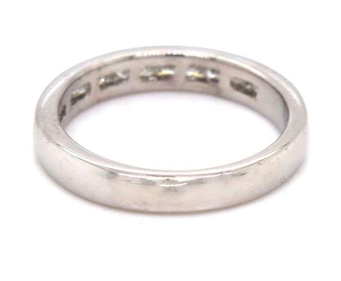 14kt White gold 0.40ctw princess cut channel set diamond band