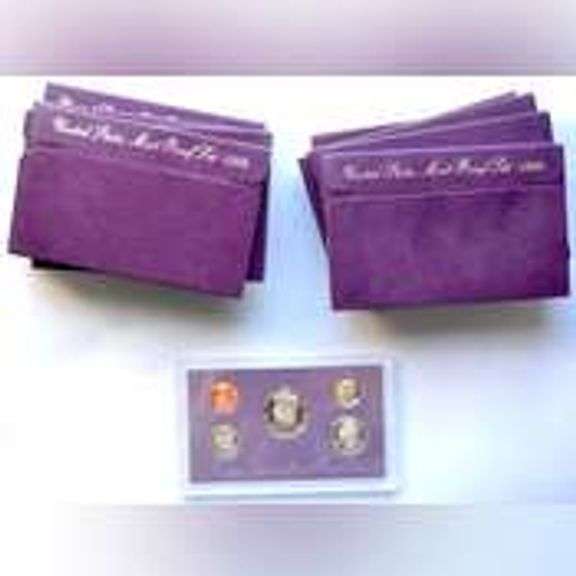 1984-1993 Complete Red Envelope US Proof Sets.
