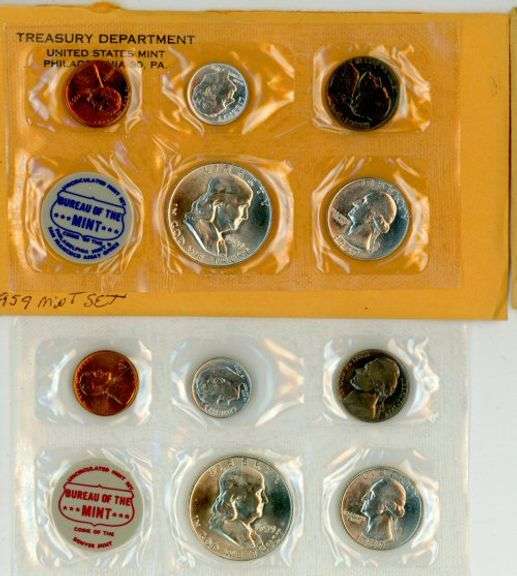 Choice Original 1959 'P' & 'D' Uncirculated Mint Set
