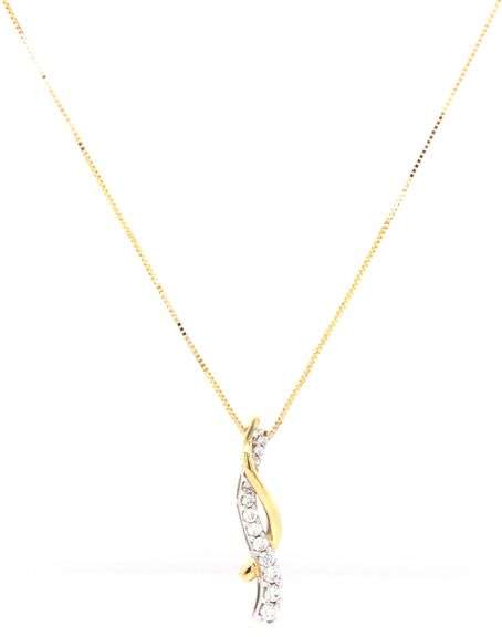 14kt Yellow gold diamond cross over bar pendant on chain
