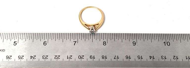 Dazzling 14K Yellow Gold Approx. 0.42CTW Solitaire Diamond Ring