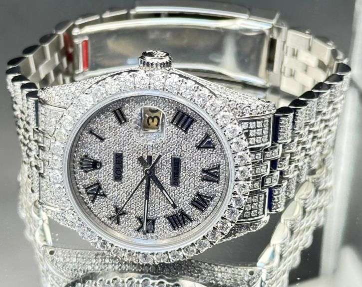 ROLEX STAINLESS STEEL GOLD DIAMOND DIAL JUBILEE BAND WATCH 11.5CT