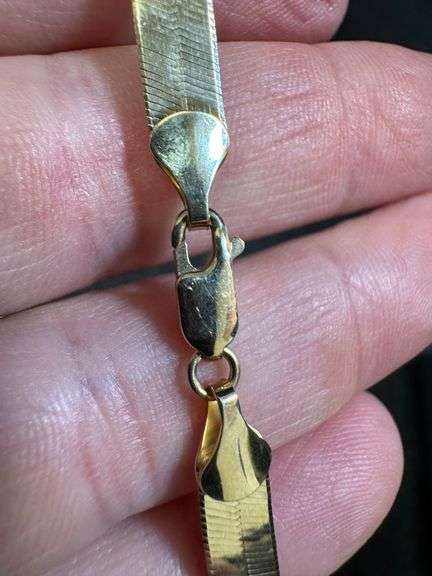 10K Yellow Gold 6mm Herringbone 16" Necklace