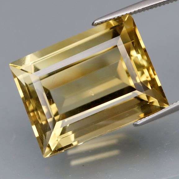 Impressive 21.42ct richly colored emerald cut Citrine! Untreated!